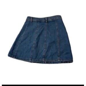 H&M Divided Women's Denim Skirt Size 2‎ Blue Button Medium Wash 90s.